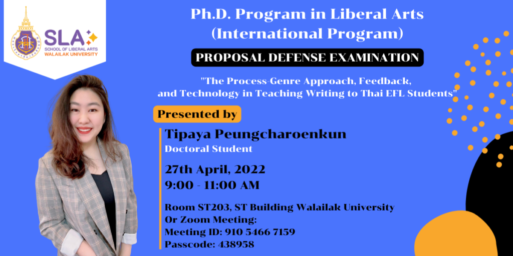 Ph.D. Program in Liberal Arts PROPOSAL DEFENSE EXAMINATION