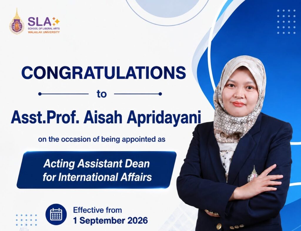 Congratulations to Asst. Prof. Aisah Apridayani on Her Appointment as Acting Assistant Dean for International Affairs
